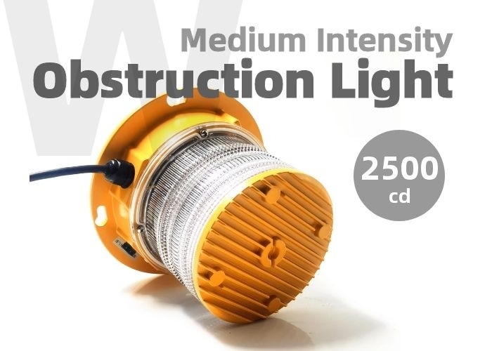 Đèn cảnh báo máy bay cường độ trung bình Polycarbonate Đèn cảnh báo máy bay IP68 để đánh dấu tháp