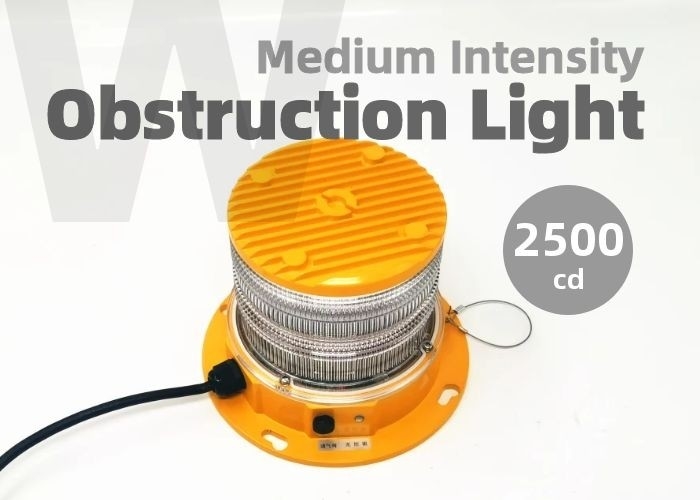 Đèn cảnh báo máy bay cường độ trung bình Polycarbonate Đèn cảnh báo máy bay IP68 để đánh dấu tháp