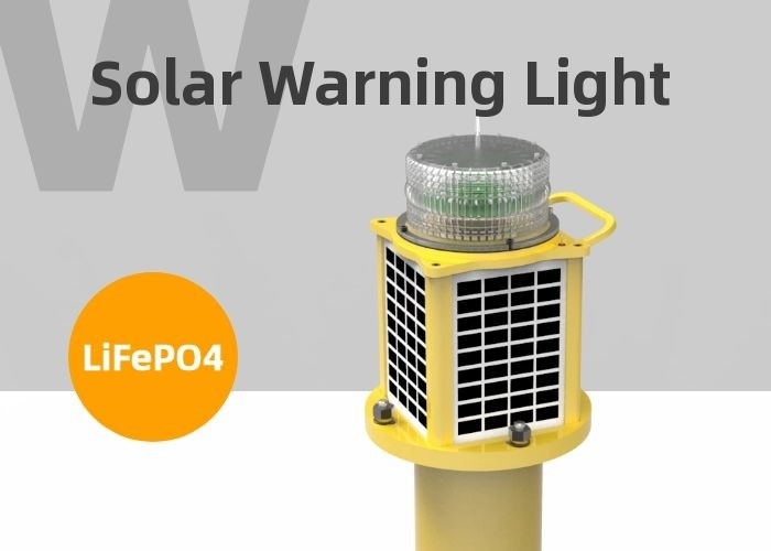 Tầm nhìn 6-7KM Đèn cảnh báo biển Số 4 Đèn LED dẫn hướng năng lượng mặt trời đỏ nhấp nháy